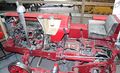Side view of a cut away display of a David Brown Ltd 1953 30T Trackmaster track laying tractor, Manufactured by the David Brown apprentices training dept